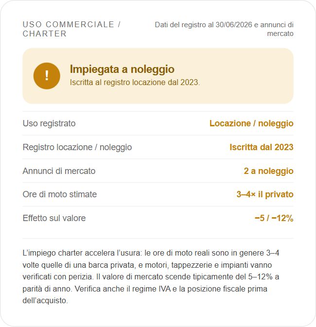 Ha lavorato a noleggio?, sezione del report d’esempio