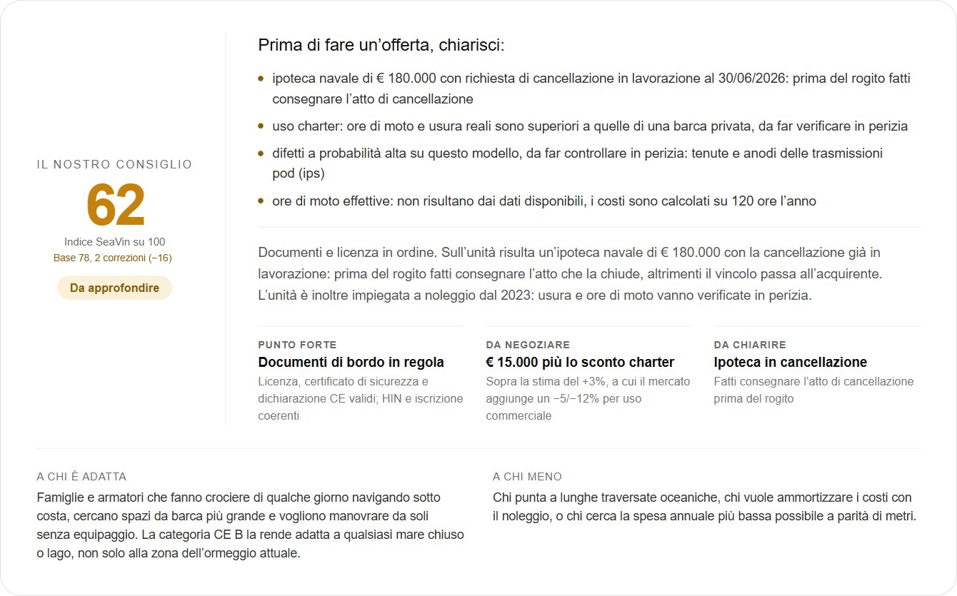 Via libera, da approfondire o in sospeso?, sezione del report d’esempio